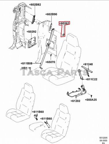 New oem passenger or driver side front upper seat belt cover 2004-11 ford ranger