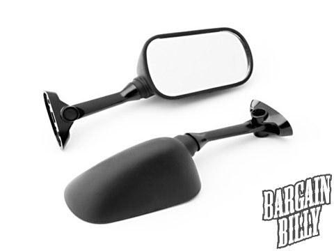 Suzuki black new style racing mirrors l&r set - gsxr 600 / 750 / 1000