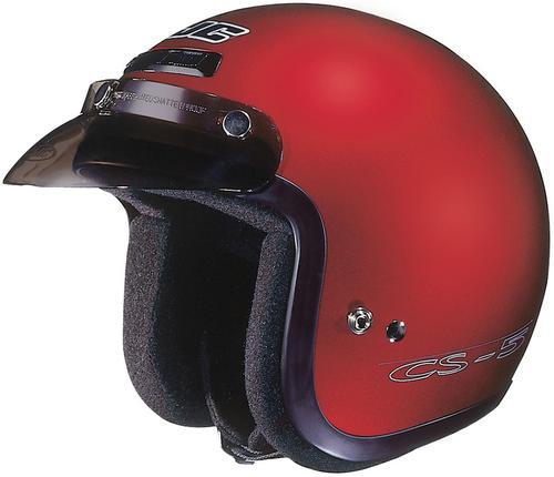 New hjc cs-5n open-face adult helmet, metallic wine/red, small/sm