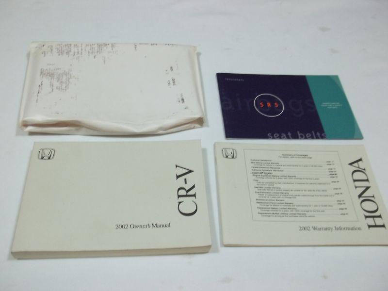 2002 honda cr-v owner's manual 4/pc.set & white plastic dealer case.free s/h oem