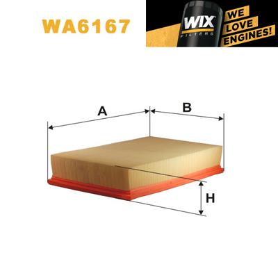 1x wix air filter wa6167 - eqv to fram ca5301