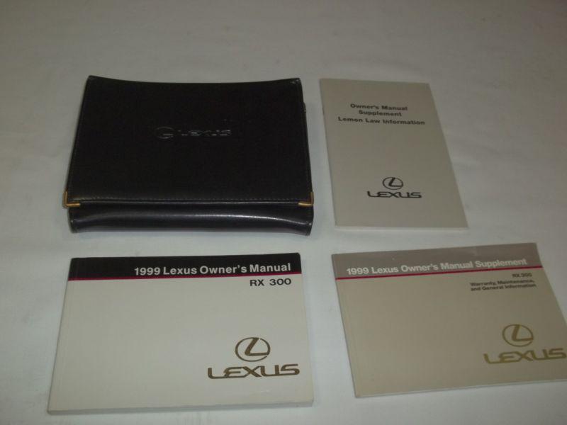 1999 lexus rx 300 owner's manual 4/pc.set & black lexus trifold factory case.oem