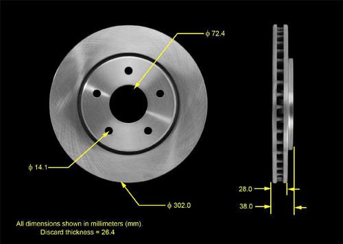 Bendix prt5843 front brake rotor/disc-disc brake rotor