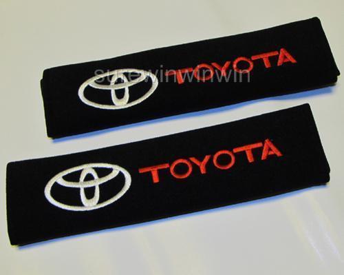 Toyota embroidered car motor auto seat belt cushion cover pad 2pcs suv cuv