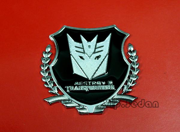 2pcs transformers decepticons silvery zinc alloy auto side sticker emblem decals