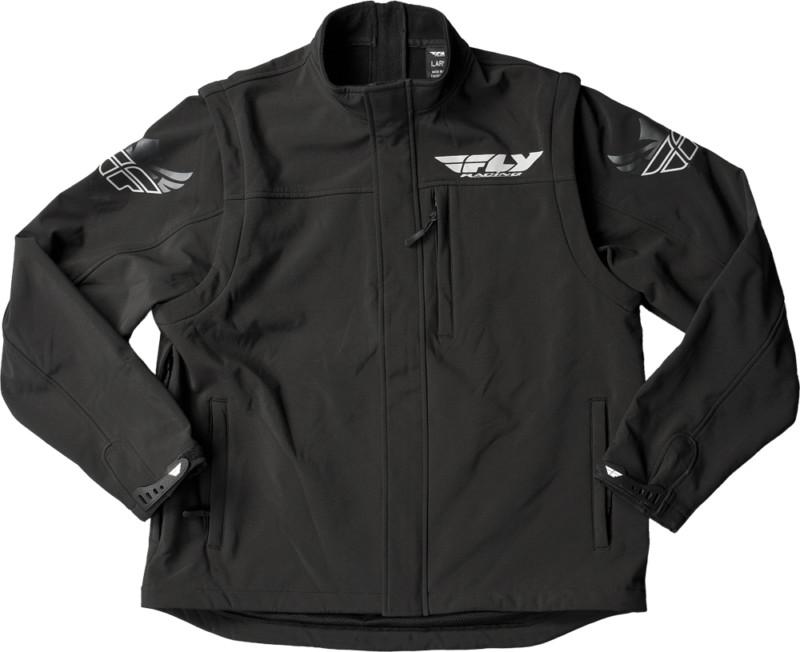 Fly racing black ops convertible motorcycle jacket black large 354-6060l