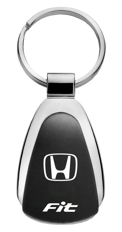 Honda fit black tear drop metal key chain ring tag key fob logo lanyard