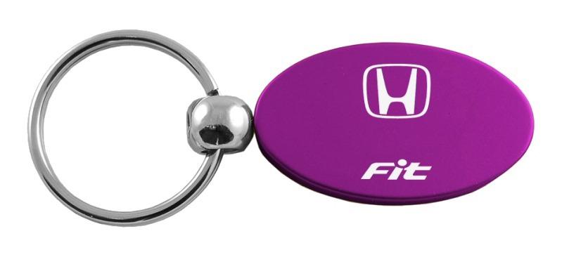 Honda fit purple oval metal keychain car ring tag key fob logo lanyard