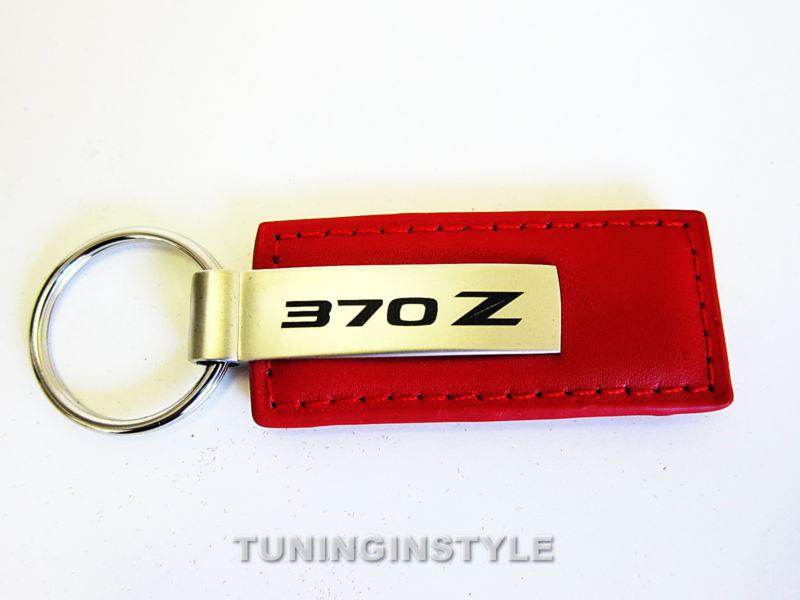 Nissan 370z fairlady red leather keychain official licensed laser engraved new