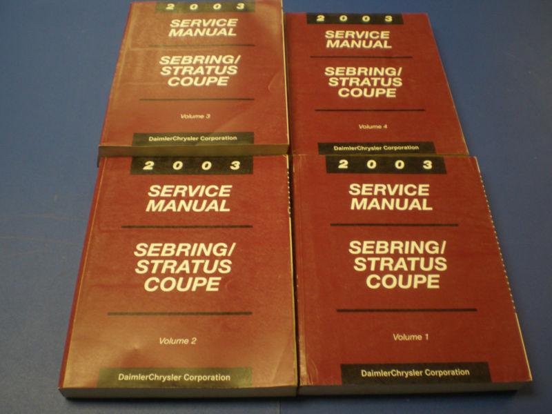 2003 chrysler sebring dodge stratus coupe 4 vol factory shop manual 12 pictures