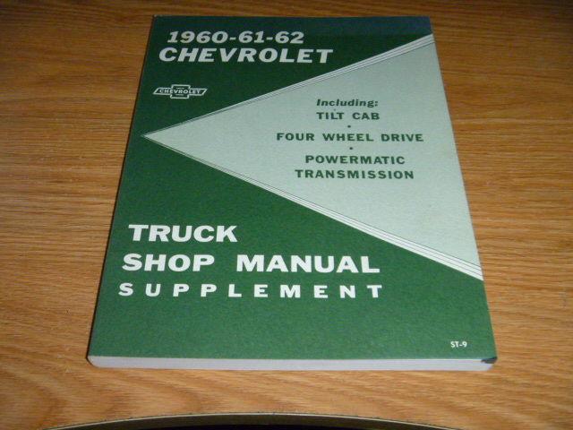 1960  61 62 chevrolet truck shop manual supplement st-9 ex condition 4x4 vintage