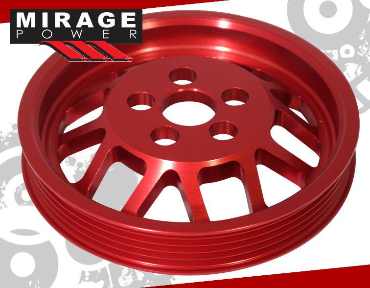 06-13 vw 2.5l mk5 mk6 high performance under drive crank shaft pulley wheel red