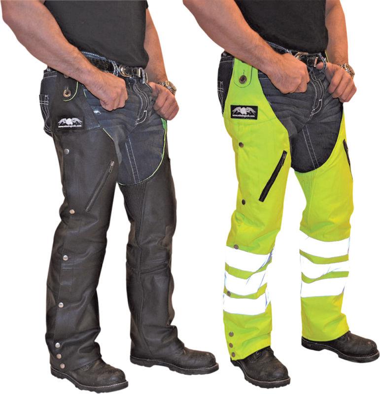 Missing link d.o.c. reversable chaps black/hi-viz green small