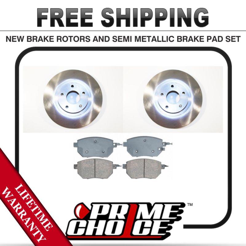 Front kit (2) brake rotors and (1 set) premium brake pads with lifetime warranty