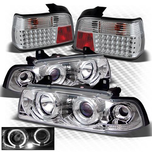 92-98 e36 3-series 4dr projector headlights + philips-led perform tail lights