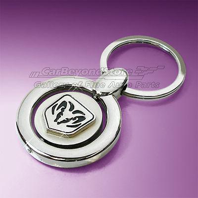 Dodge ram 3d logo silver spinner key chain, keychain, key ring + free gift