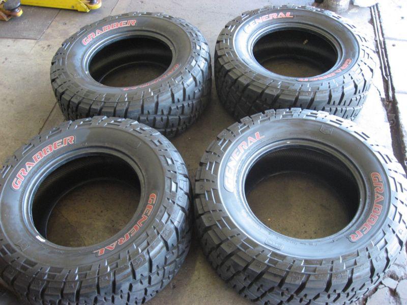 Set of 33 x 12.50r17 lt general grabber tires - used 33125017