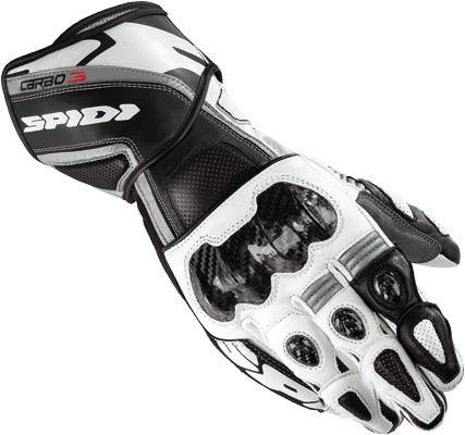 Spidi carbo 3 leather gloves black/white 3x a126-011-3x