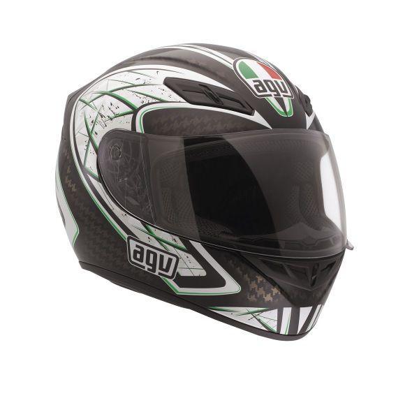 Agv k4 evo silver black green full face street helmet new xs x-small