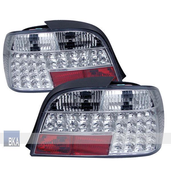 95-01 bmw e38 7-series chrome / clear lens led tail lights lamps