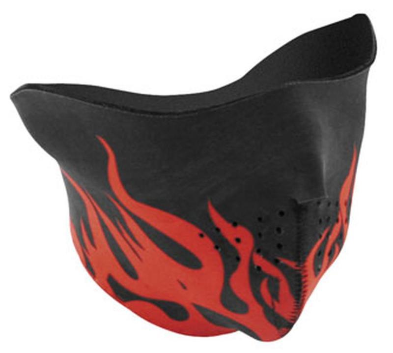 Zan cold weather water/wind resistant adult neoprene facemask,red flames,osfm