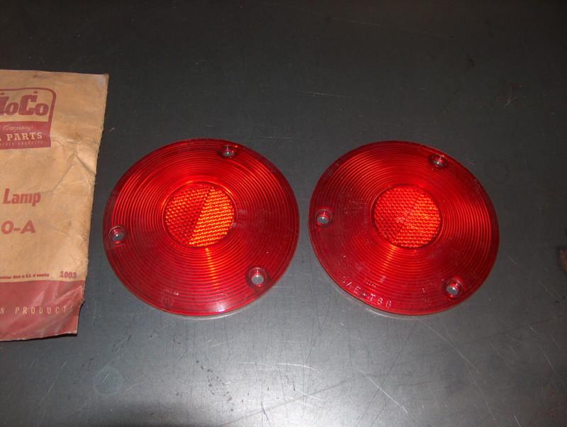 (2) new nos oem fomoco 1957 ford truck tail light lens b7c-13450-a