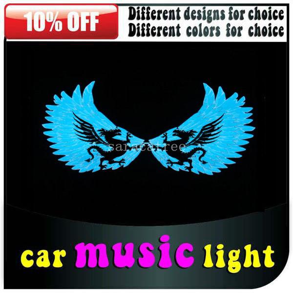 Car music rhythm lamp sound activated equalizer led light rear window decal new