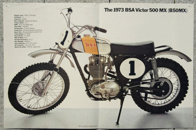 1973 bsa victor  500 mx motorcycle sales brochure