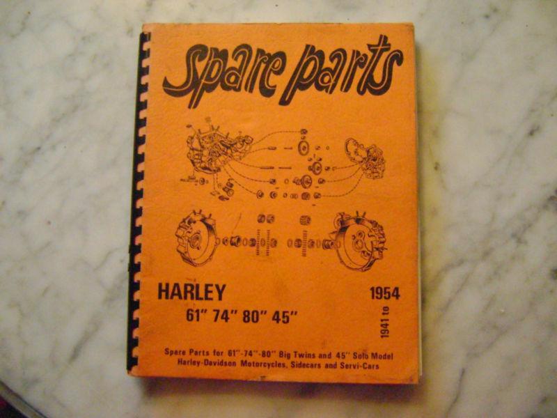 Harley1941 to1954 spare parts catalog 61 74 80 45 knucklehead flathead panhead