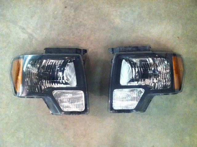 2009-2014 oem ford f-150 raptor svt black headlight set (pair) take offs