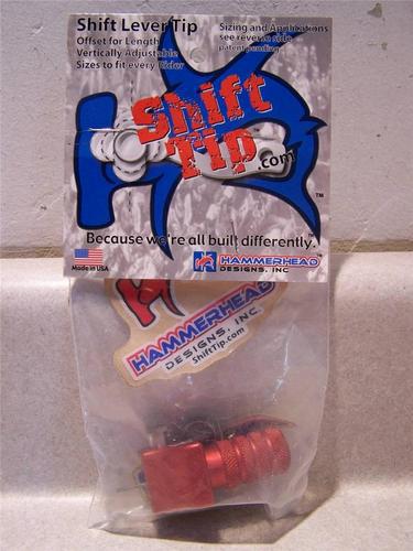 Nos hammerhead designs,inc shift lever tip (knurled "w" type) +10w red{fbc