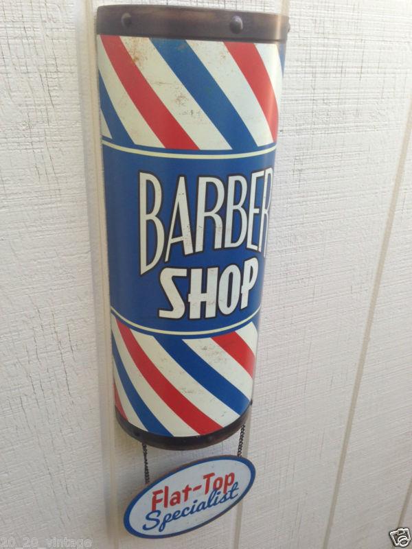 Barber shop "flat top specialist" metal sign andis oster clippers vintage style