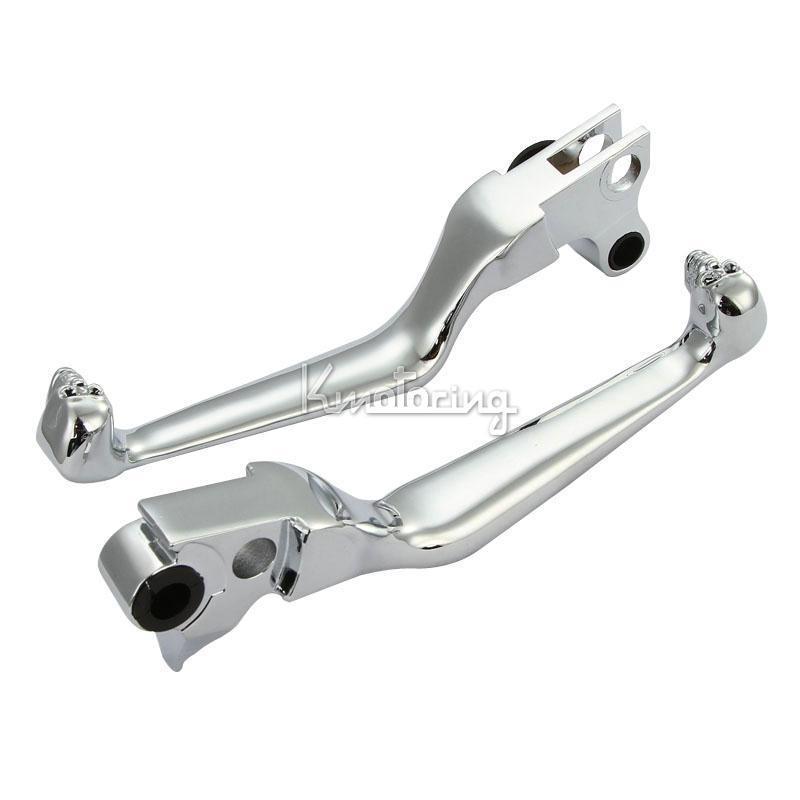 2* chome skull brake clutch levers for harley softail flhr road king glide ultra