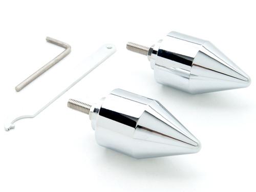 Silver spike bar ends hand grip handlebar end caps for yamaha yzf r6 2006-2012