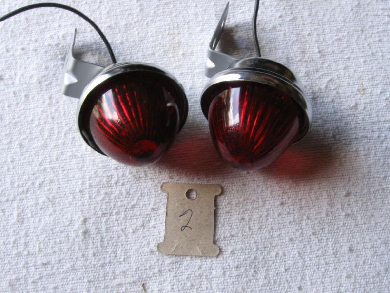 2 red glass lens cone shape clearance lights