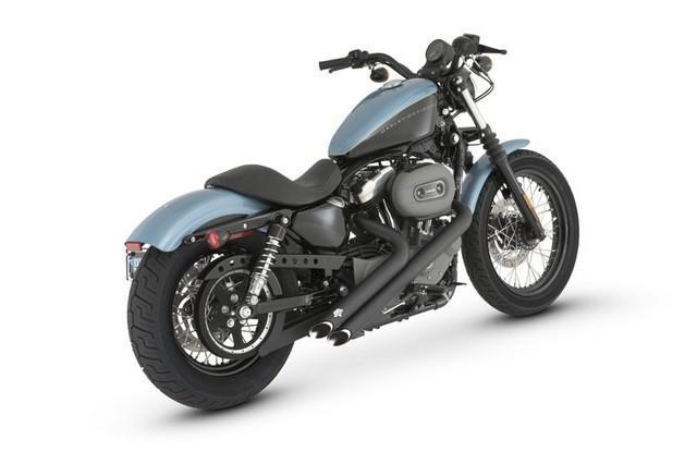 Vance & hines exhaust sideshots black for harley sportster xl