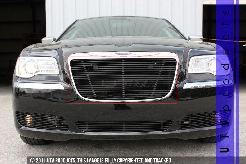 2011 - 2013 chrysler 300 & 300c 1pc upper replacement black billet grille kit