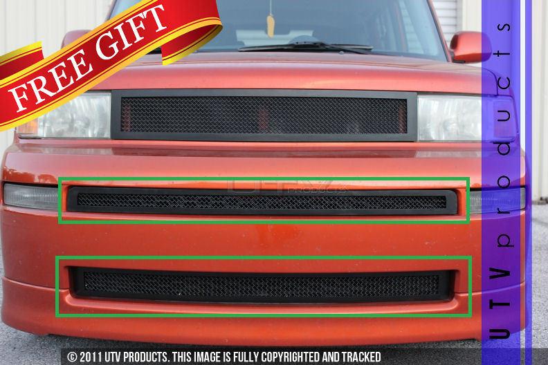 2003 - 2007 scion xb 2pc bumpers black on black mesh grille xb 03 04 05 06 07