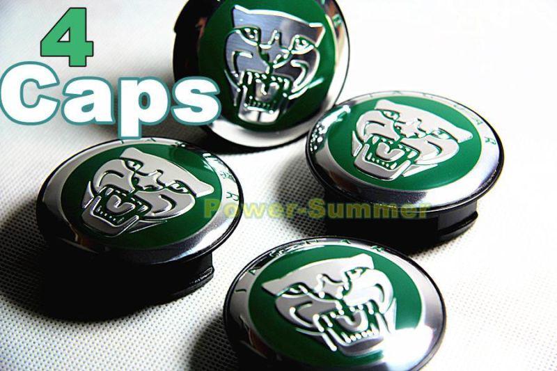 Boy 2.25" green pay jaguar emblem wheel center caps s type x type xk xf xj8