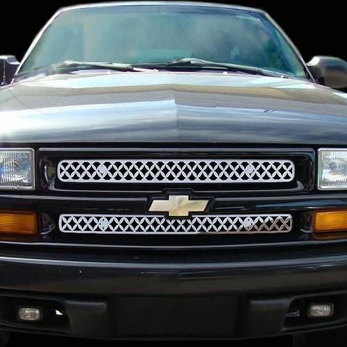 Chevy s10 98-04 diamond mesh polished stainless grill insert trim cover