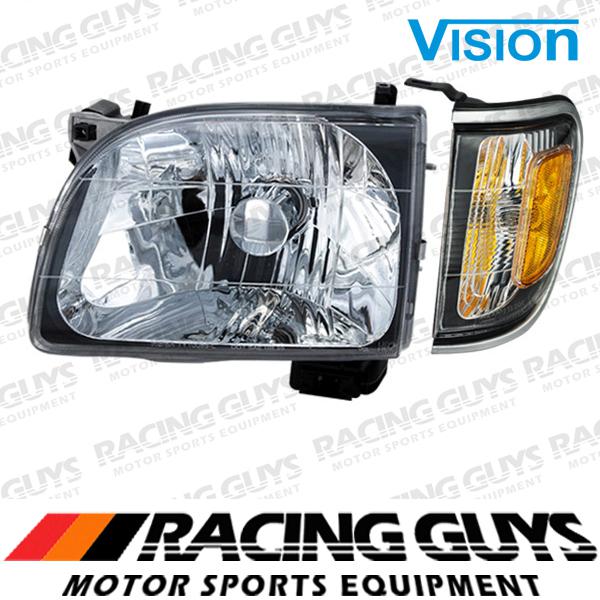 Driver lt head light clear lense corner signal+mist silver bezel 01-04 toyota