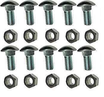 Stainless 7/16 x 1-1/2 bumper bolts bolt  and nuts - 31/32 round head (set 10)