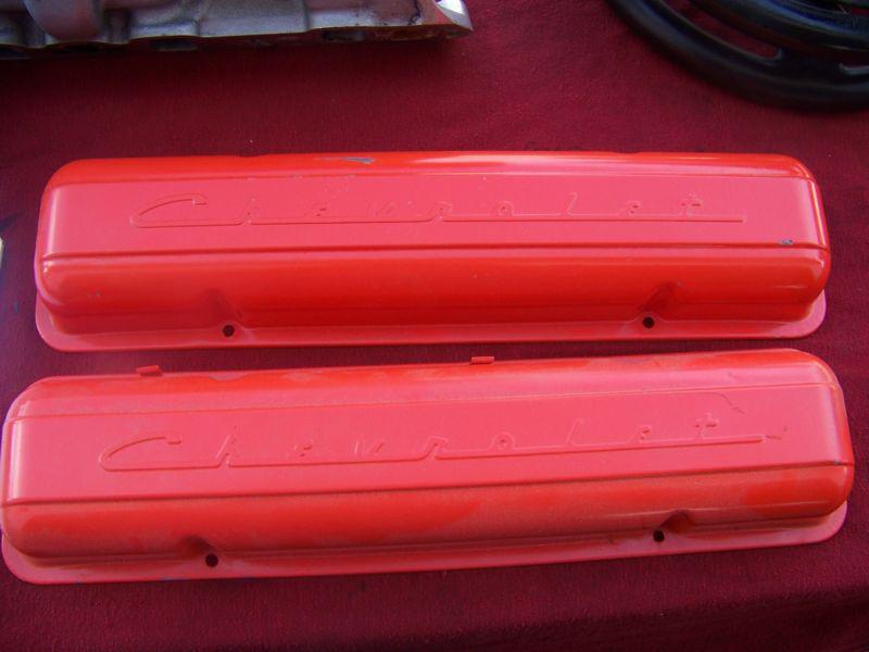 1950s chevy script valve covers good condition stagger bolt pattern