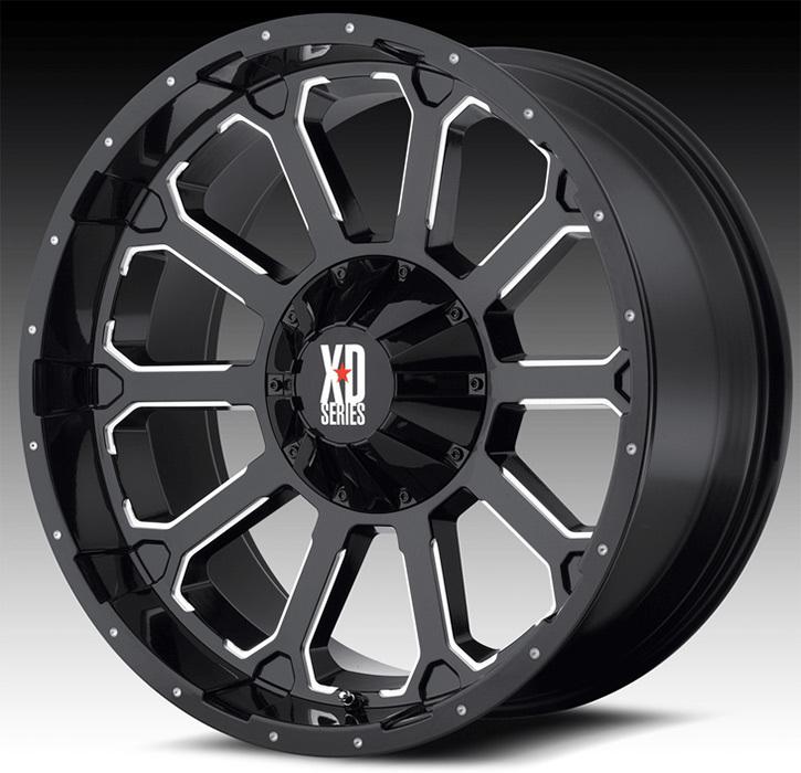 20" x 9" black kmc xd806 bomb 8x180 chevy silverado 3500 sierra 2500 rims wheels