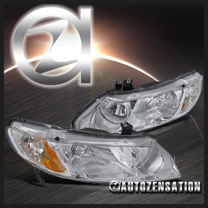 06-11 honda civic 4door sedan crystal headlights left & right