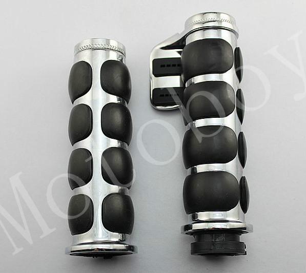 Chrome palm rest 1" handlebar hand grips for harley sportster dyna softail