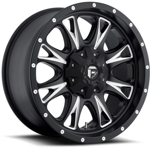 18x9 black fuel throttle d513 8x6.5 +20 rims terra grappler g2 265/65/18 tires