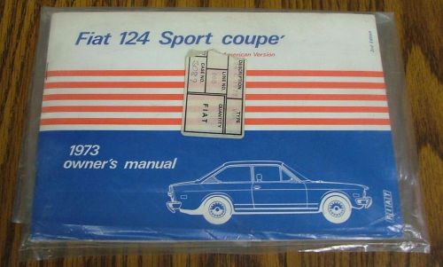 1973 fiat sport coupe owner&#039;s manual 2nd edition new