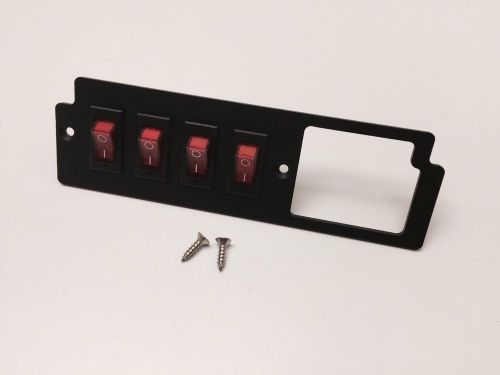 87-93 ford mustang 5.0 foxbody ashtray plate panel with switches   - black