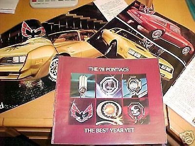 1978 pontiac factory color dealer brochure original nos